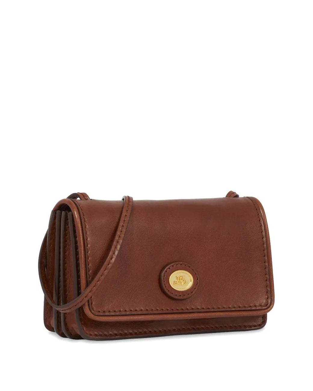 The Bridge Brown Logo-Plaque Leather Mini Bag