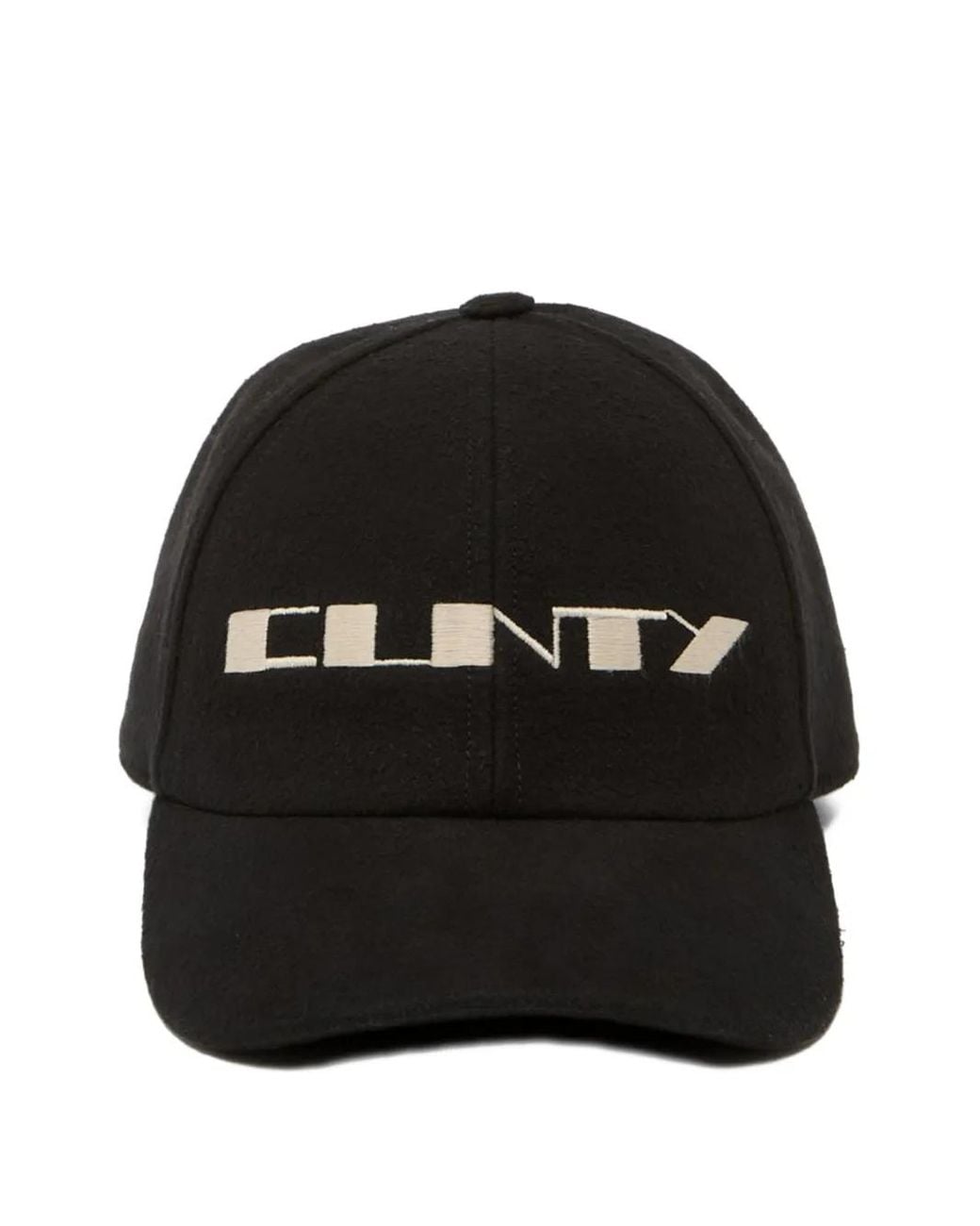 Rick Owens Black Embroidered Baseball Cap