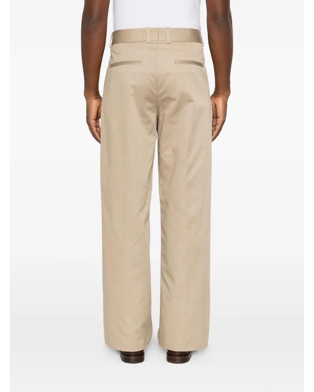 Drole de Monsieur Natural Pleated Straight-Leg Trousers for men