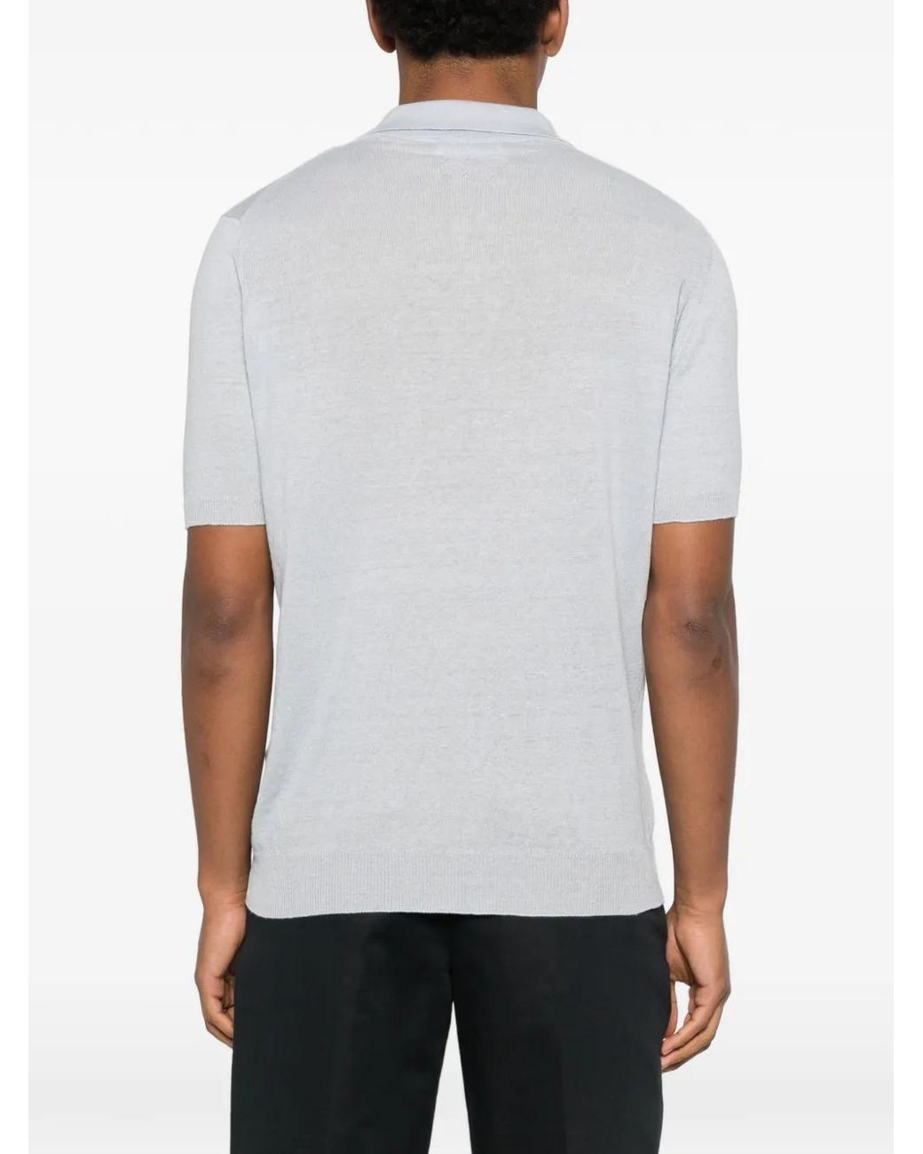 Lardini White T-Shirt À Col V for men