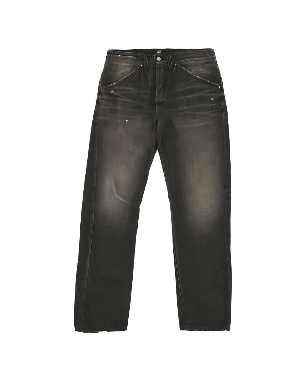 HTC Gray Twisted Faded Distressed-Effect Jeans for men