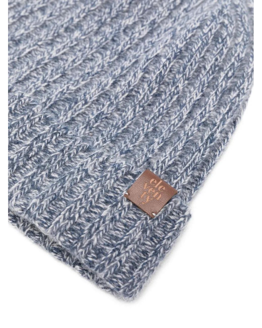 Eleventy Blue Ribbed-Knit Beanie Hat for men