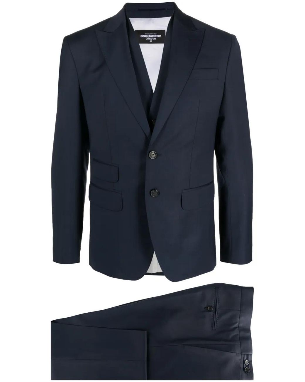 DSquared² Blue Single-Breasted Three-Piece Suit for men