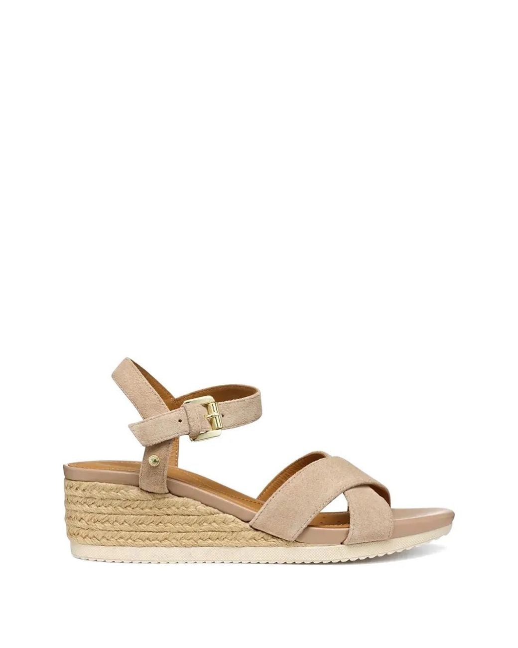 Geox Metallic Ischia Corda Crossover-Strap Wedge Sandals