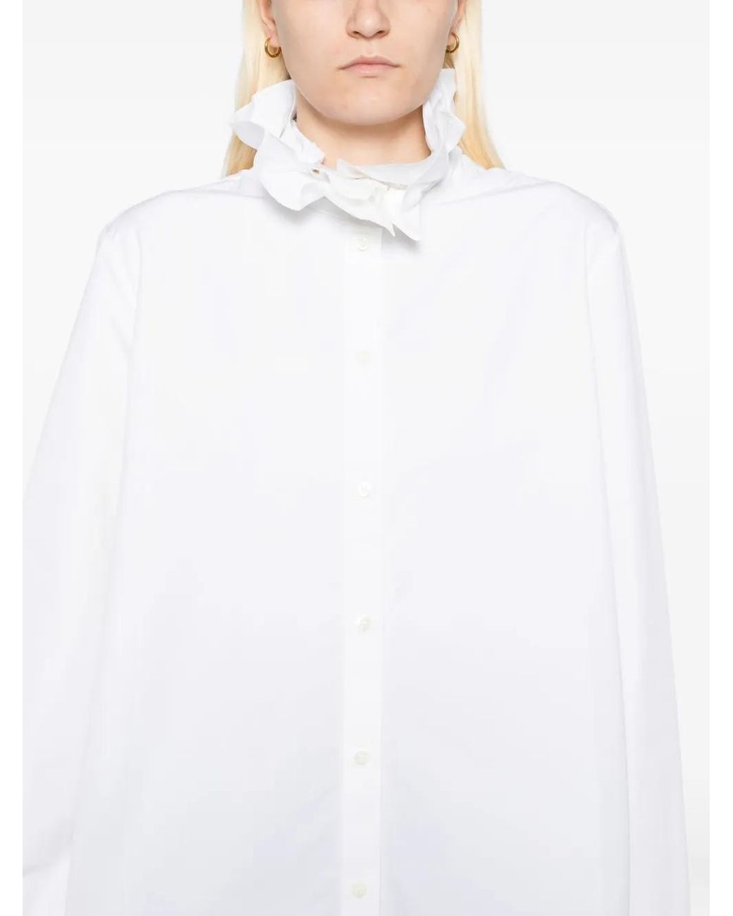 Jil Sander White Ruffled Shirt