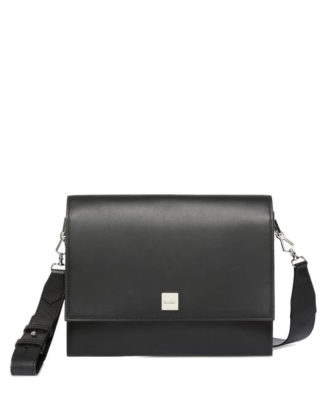 Max Mara Gray Flap-Top Satchel Bag
