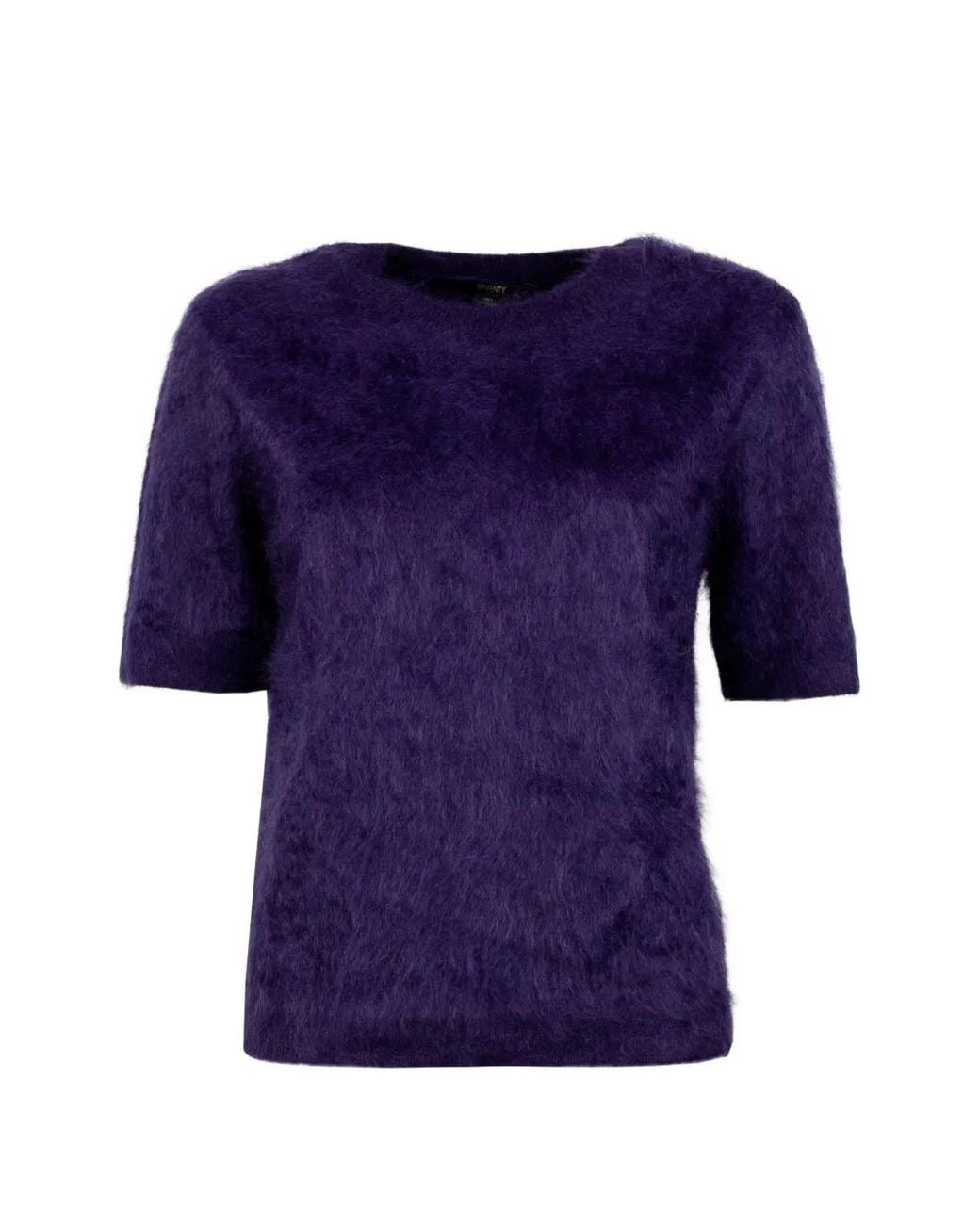 Seventy Blue Brushed Short-Sleeve Cashmere T-Shirt