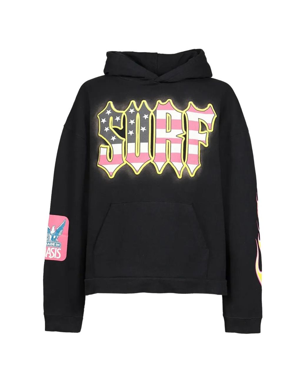 JUN/NAKAYAMA Black Graphic-Print Surf Hoodie for men