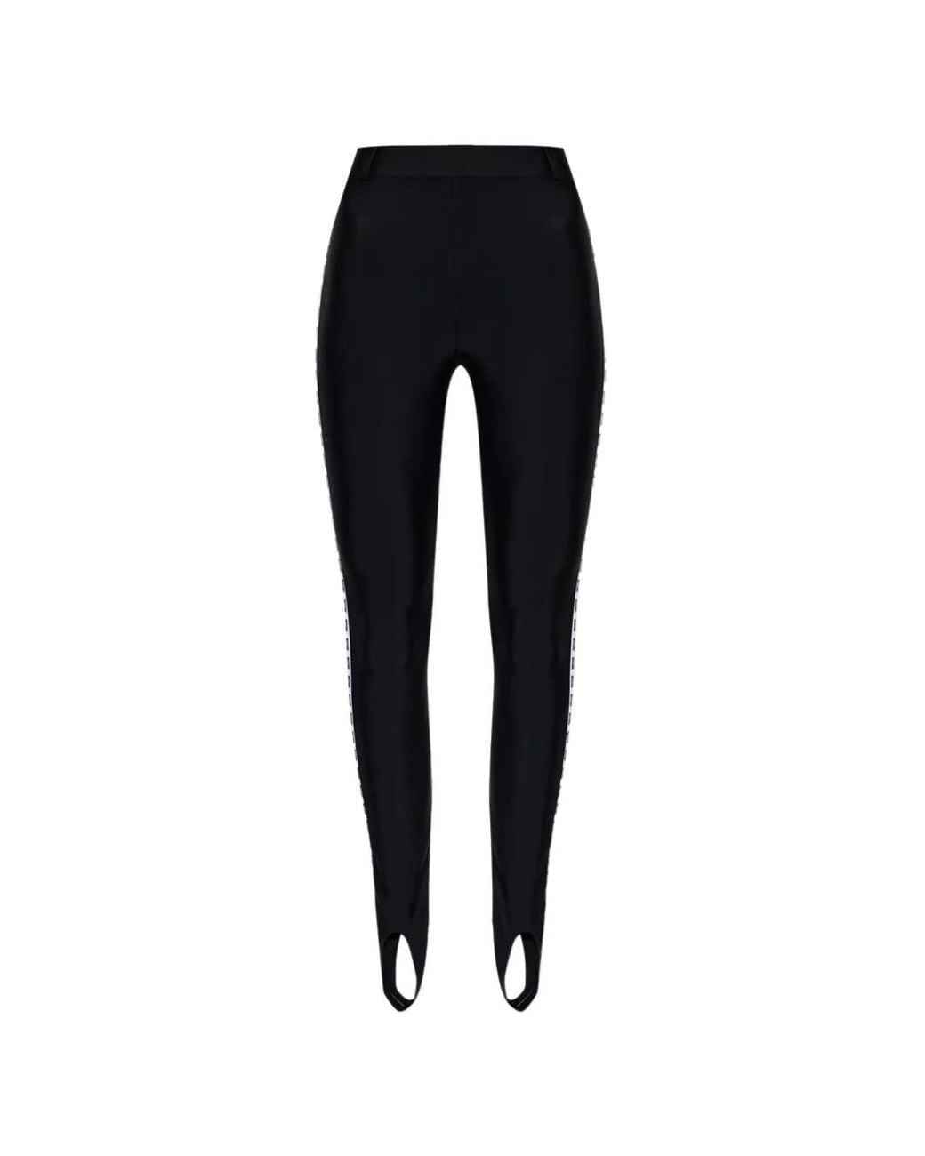 Moschino Black Leggings With Side Stripes