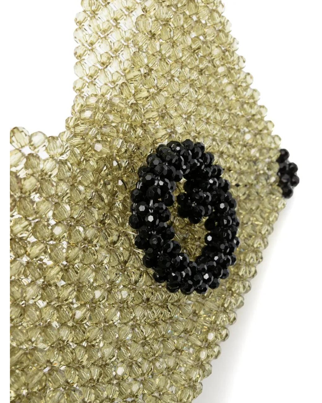 Germanier Green Bead-Embellished Two-Tone Shoulder Bag