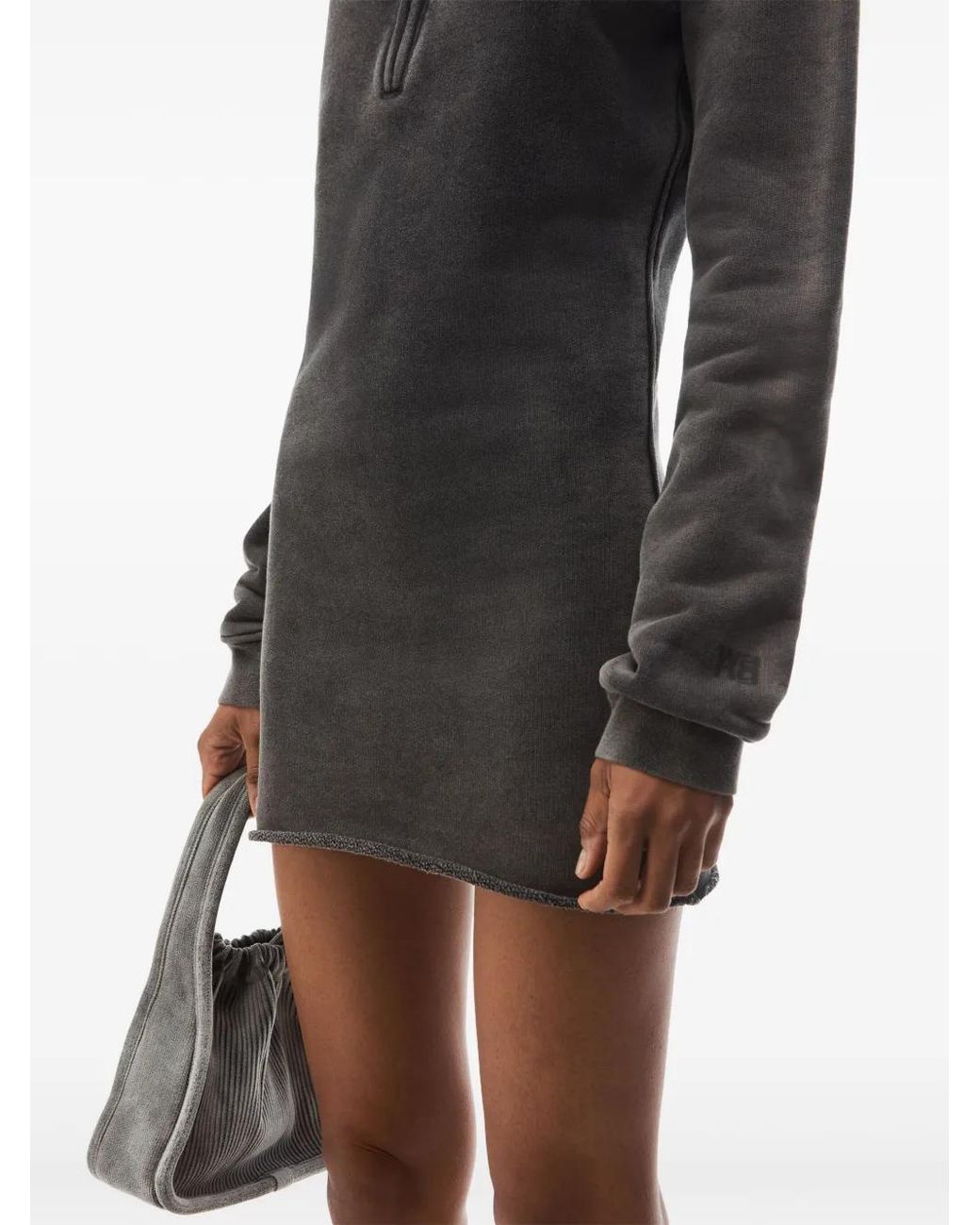 Alexander Wang Gray Half-Zip Mini Dress