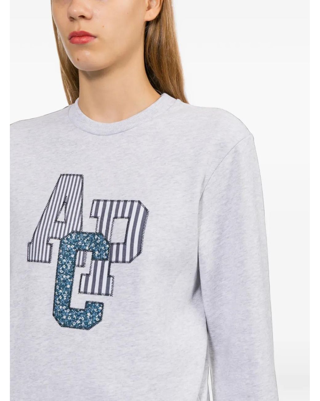A.P.C. White Logo-Embroidered Sweatshirt