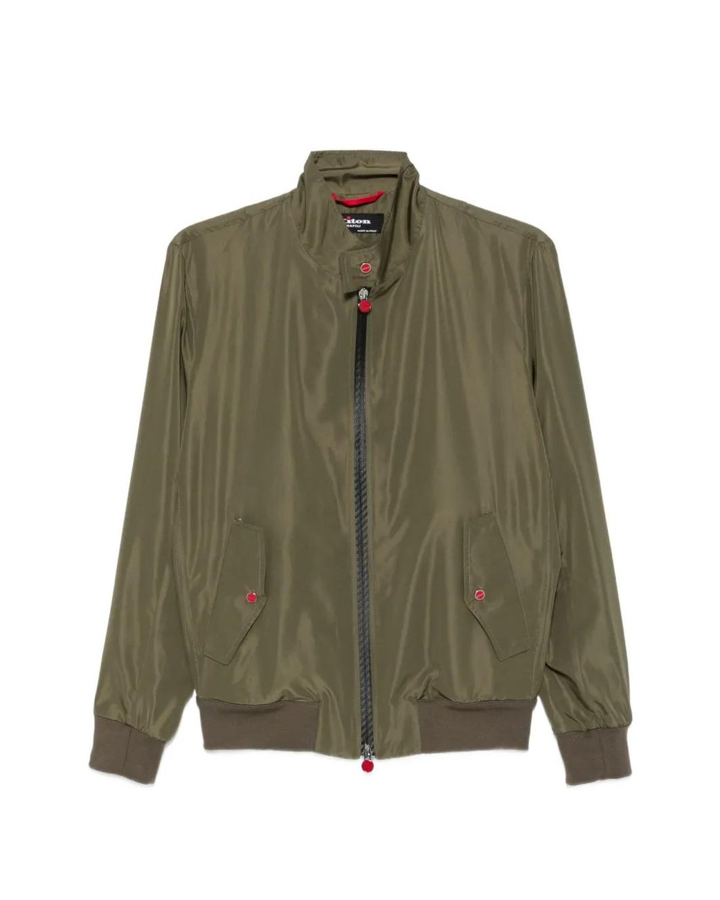 Kiton Green Zip-Up Bomber Jacket for men