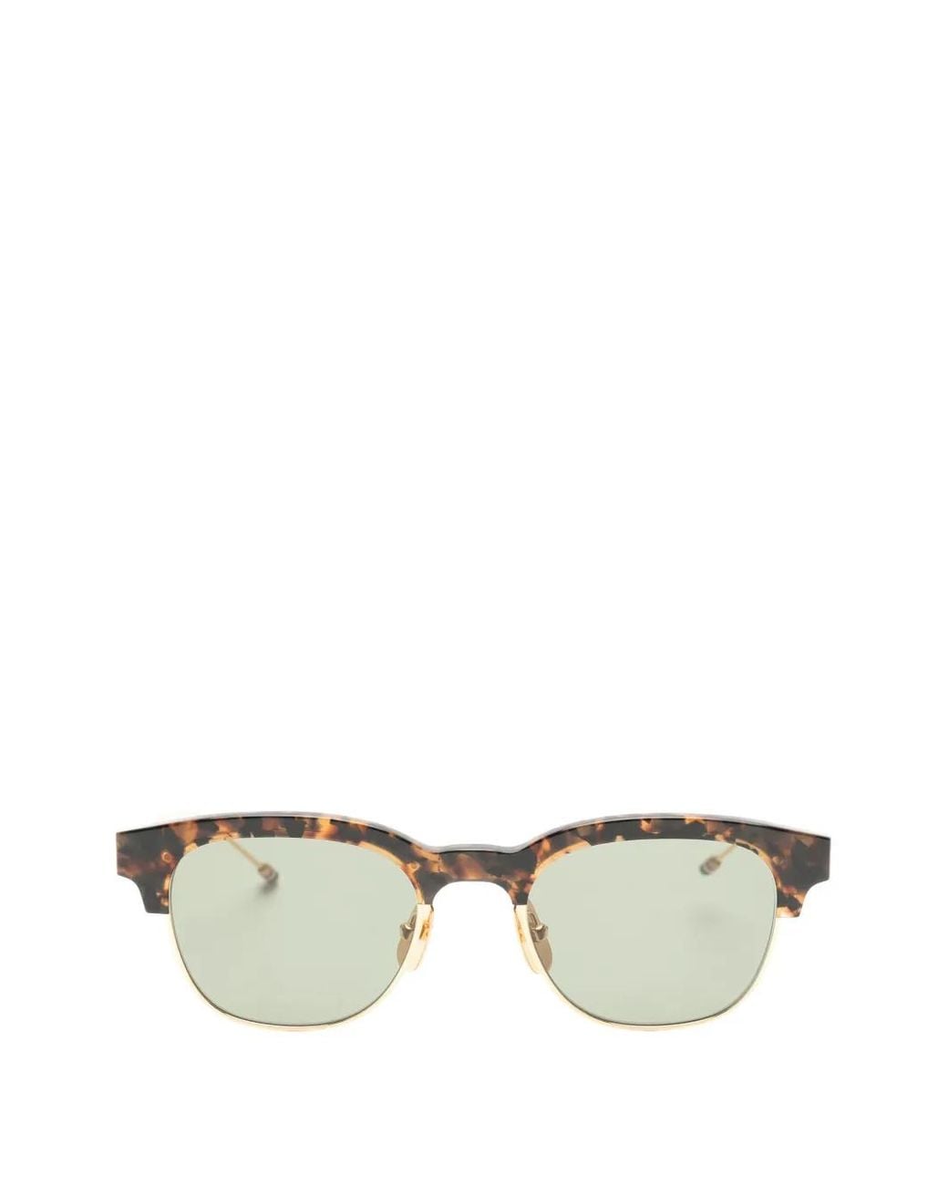 Thom Browne Brown Tortoiseshell-Effect Browline Sunglasses