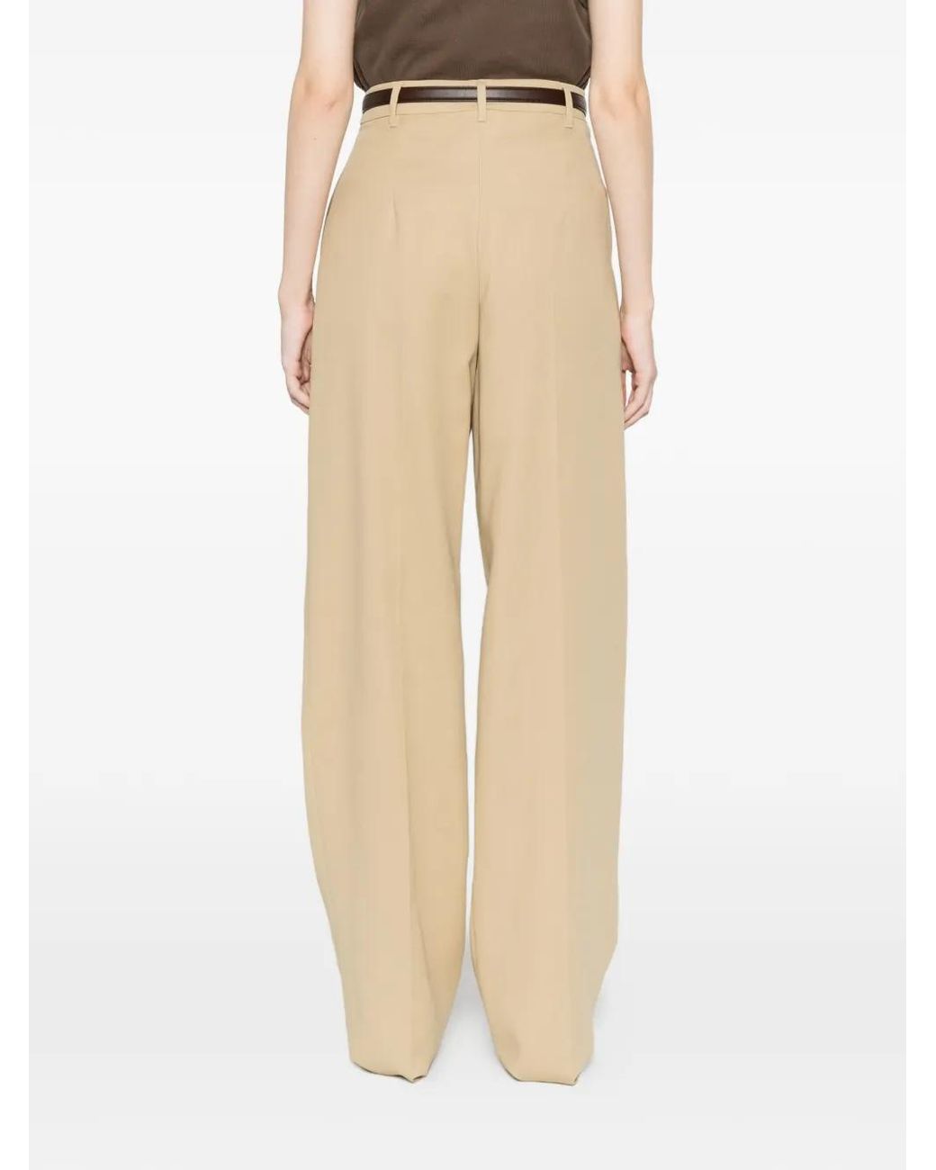 Max Mara Natural Divo Pleated Belt Trousers