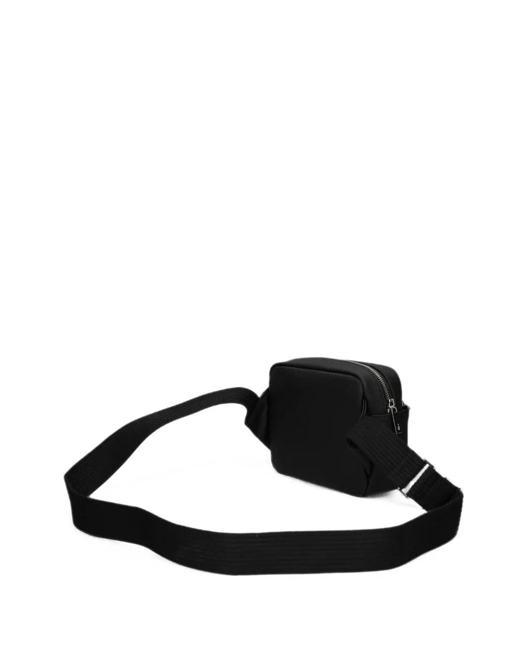 Lacoste Black Logo-Patch Messenger Bag for men