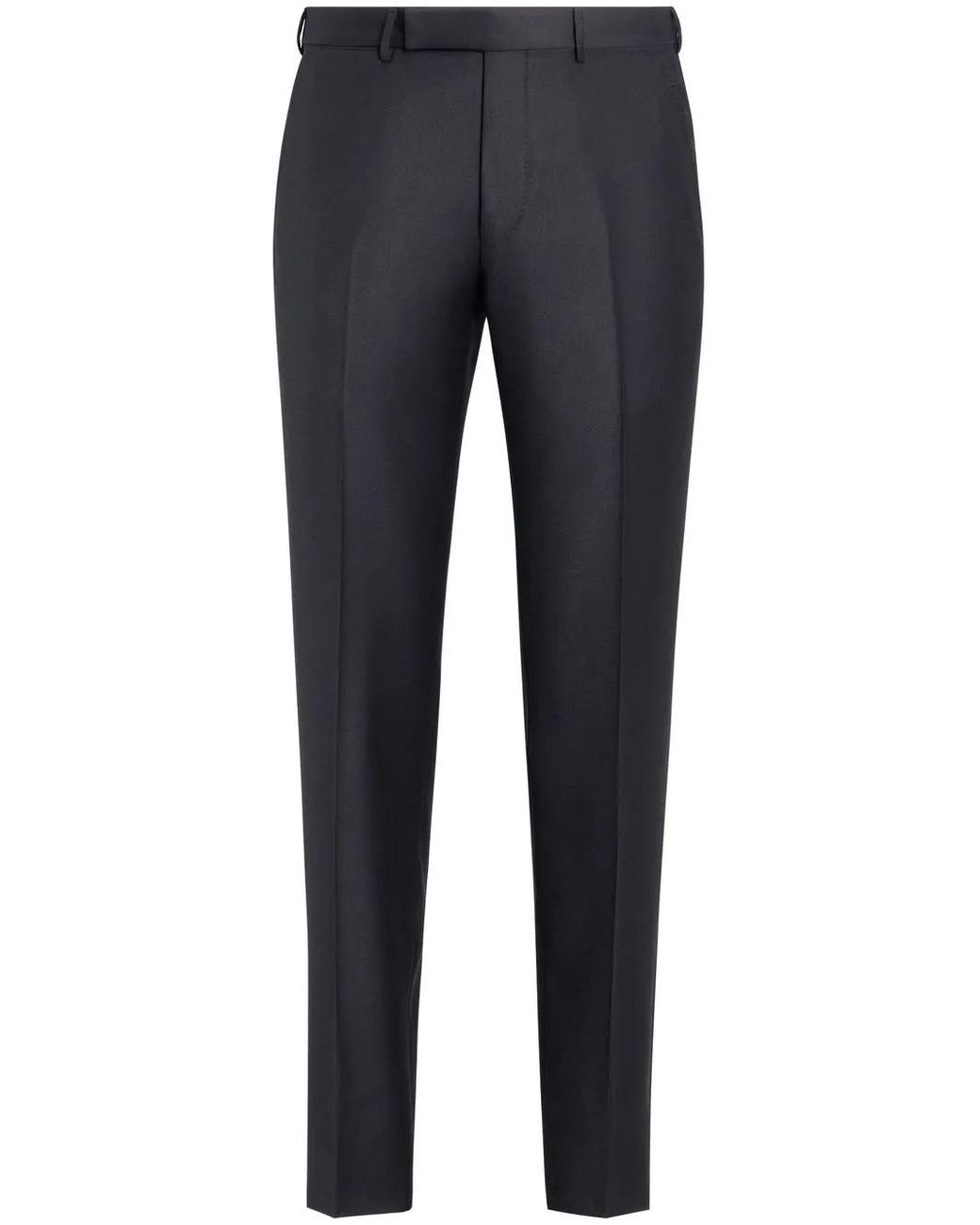 Zegna Blue Trofeo Tailored Wool Trousers for men