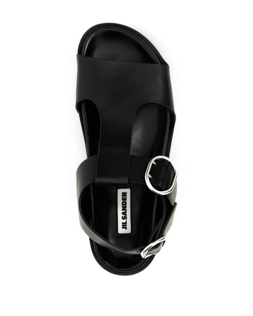 Jil Sander Black Leather Sandals for men