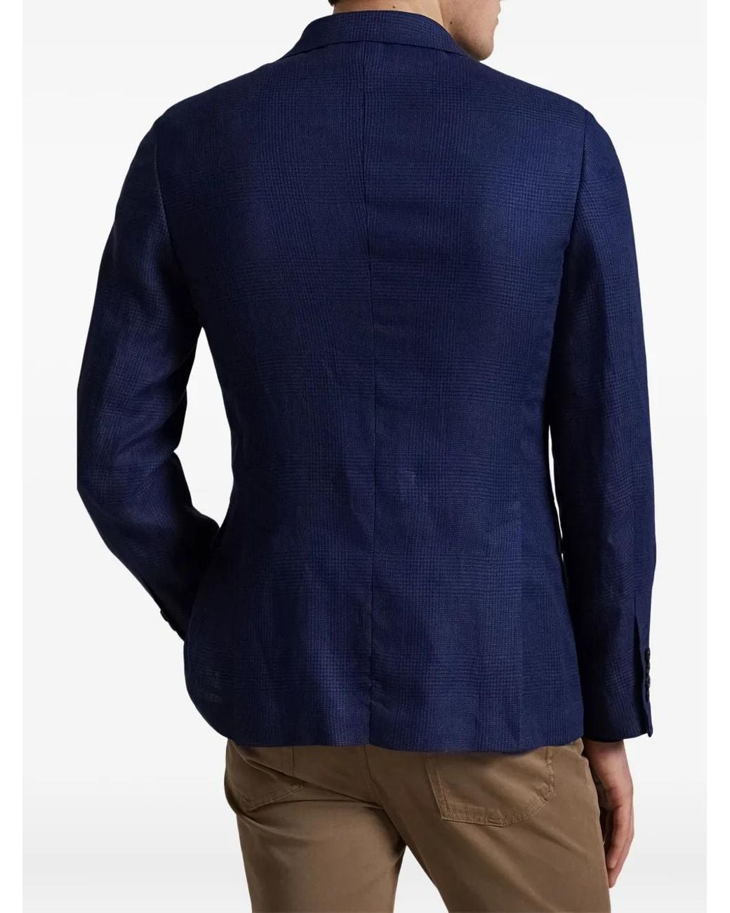 Polo Ralph Lauren Blue Check Single-Breasted Blazer for men