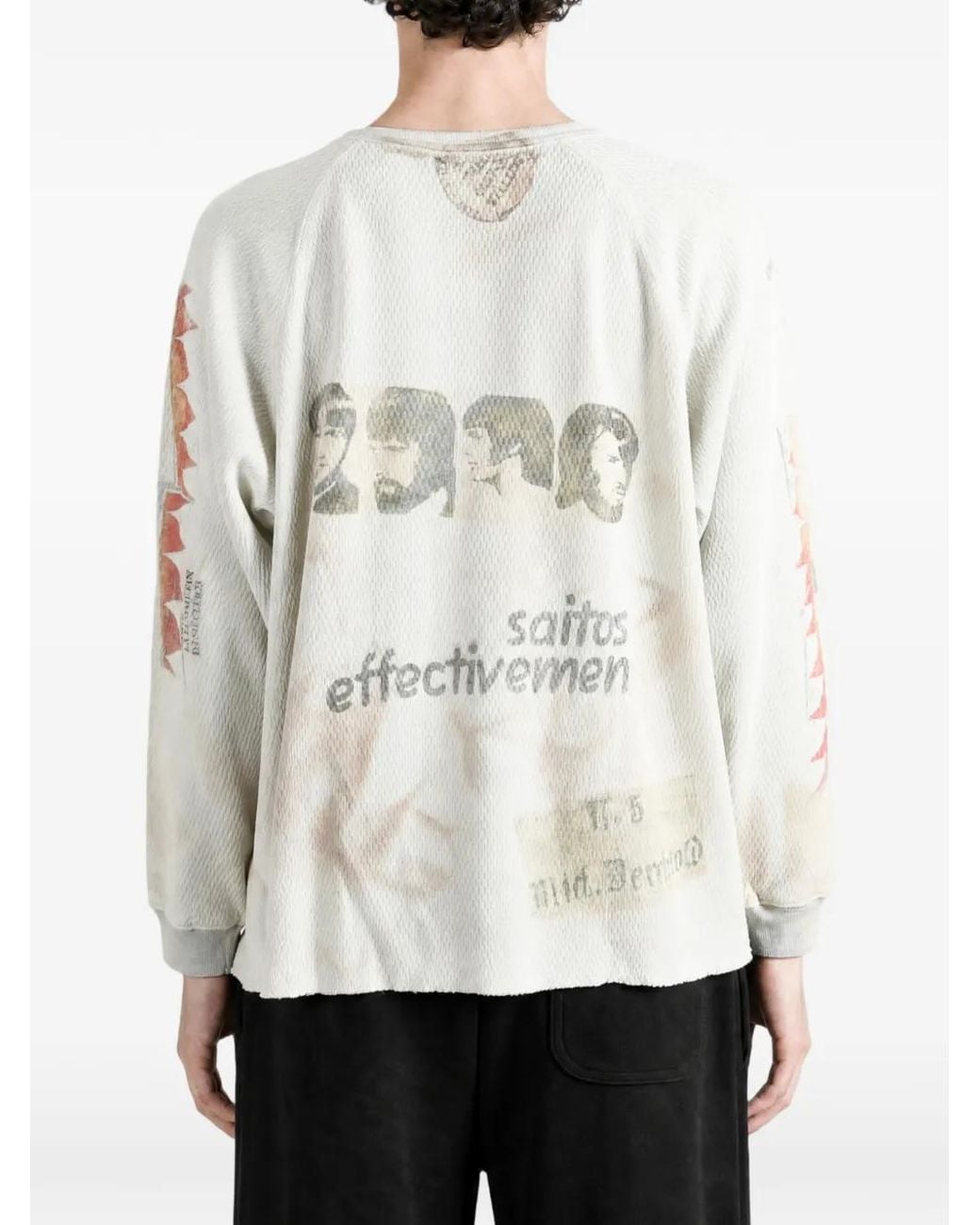 SAITOS White Stockman Tokyo Waffle-Knit Long-Sleeve T-Shirt