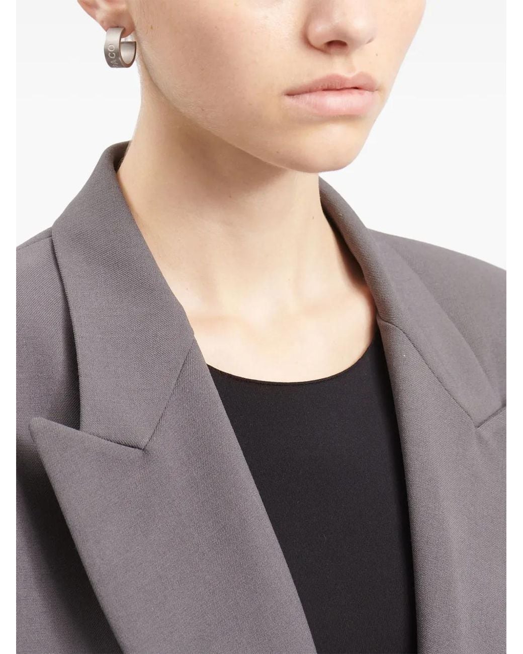 MM6 by Maison Margiela White Numbers-Motif Hoop Earrings