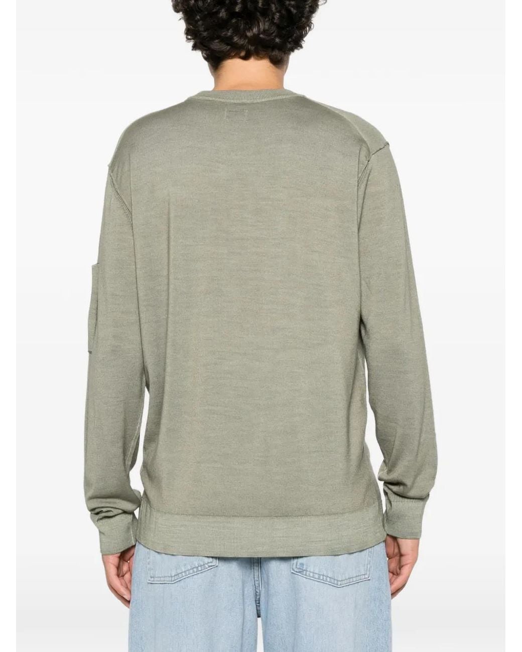 C P Company Natural Lens-Detail Raglan-Sleeve Sweater for men