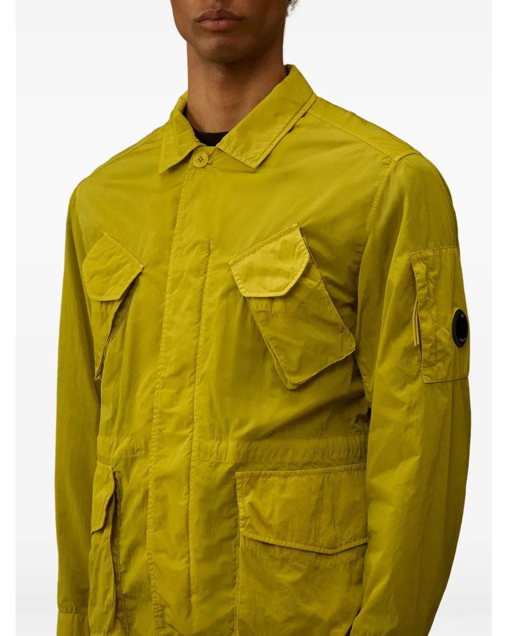 C P Company Yellow Heavy Chrome-R Lens Field Jacket for men