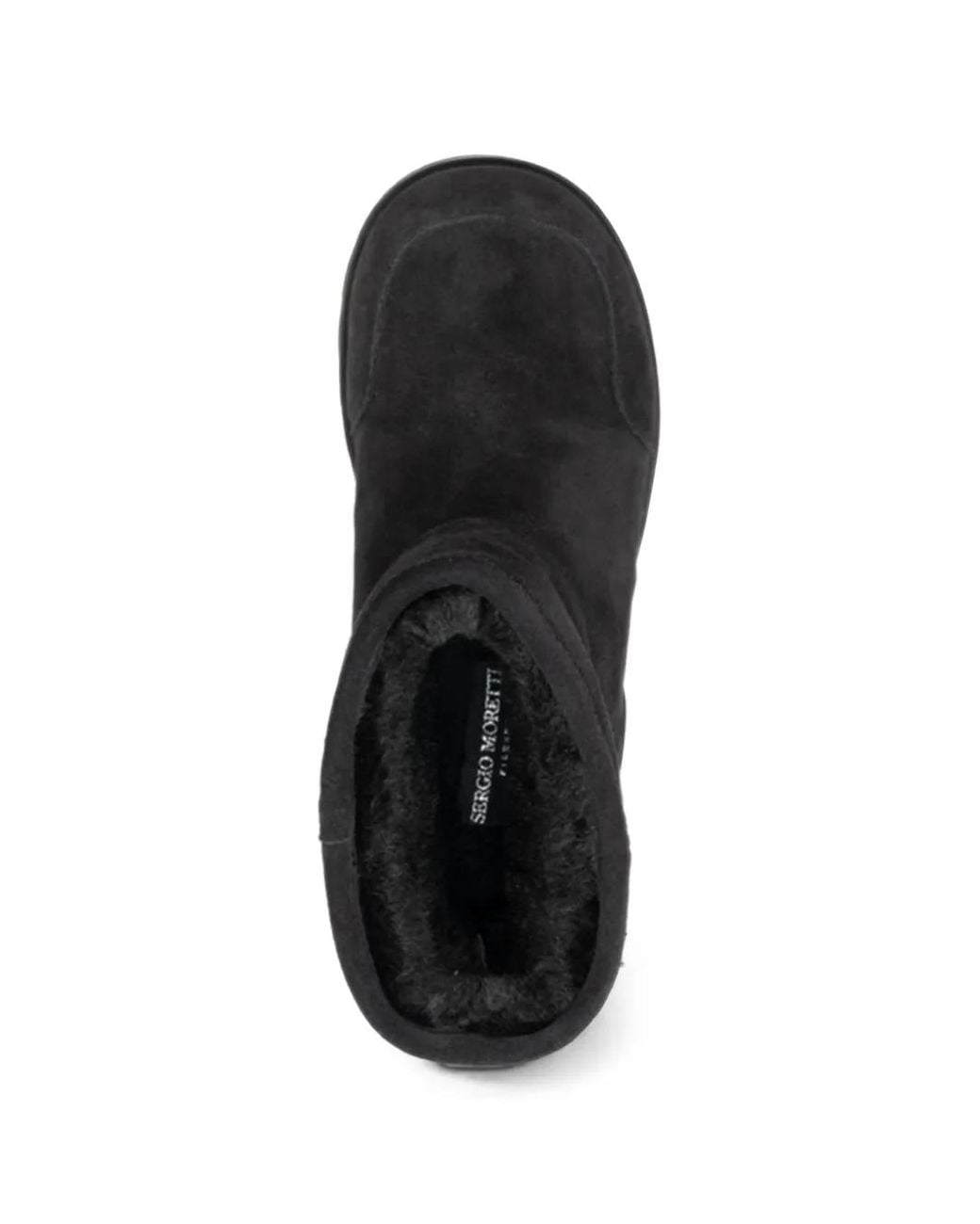 SERGIO MORETTI FIRENZE Black Suede Chunky-Sole Ankle Boots