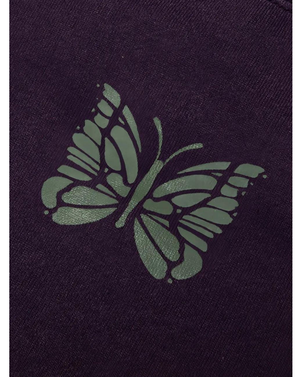 Needles Blue Deconstructed Butterfly-Print Sweatshirt