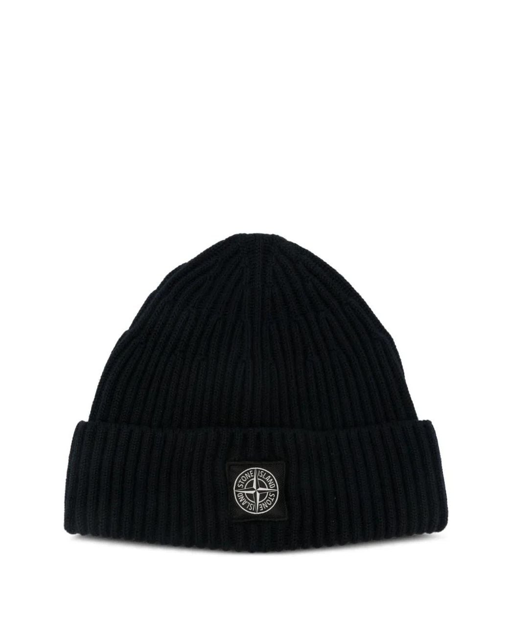 Bonnet N100002 En Laine Côtelée Certifiée Rws Stone Island en coloris Black