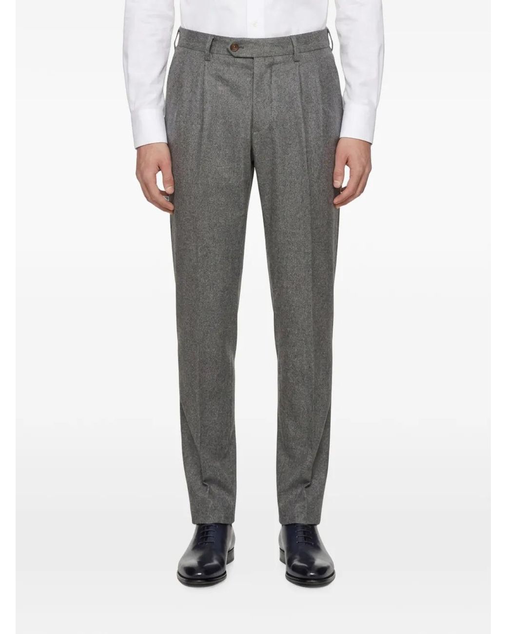 Eleventy Gray Double-Breasted Wool Suit for men