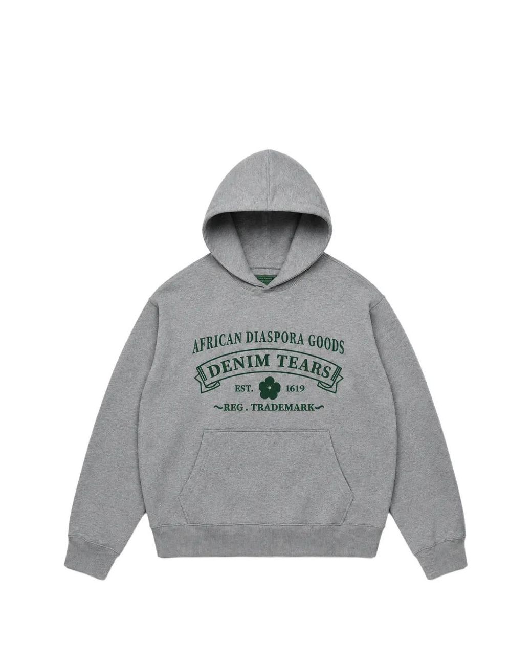 DENIM TEARS Gray Adg Logo-Print Hoodie for men