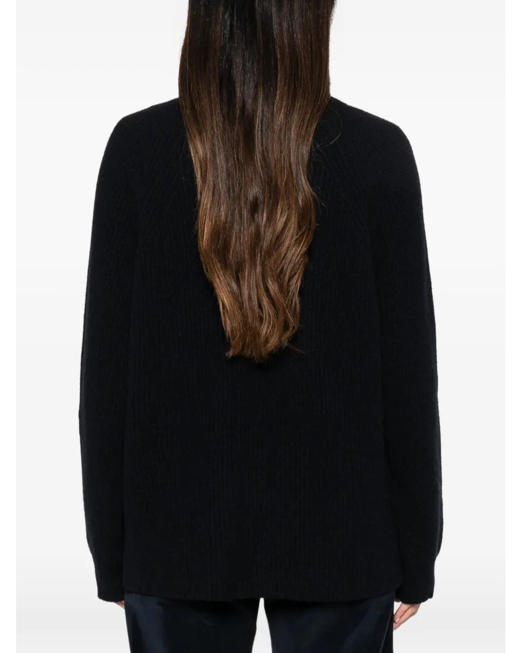 Liviana Conti Black Ribbed-Knit Roll-Neck Sweater