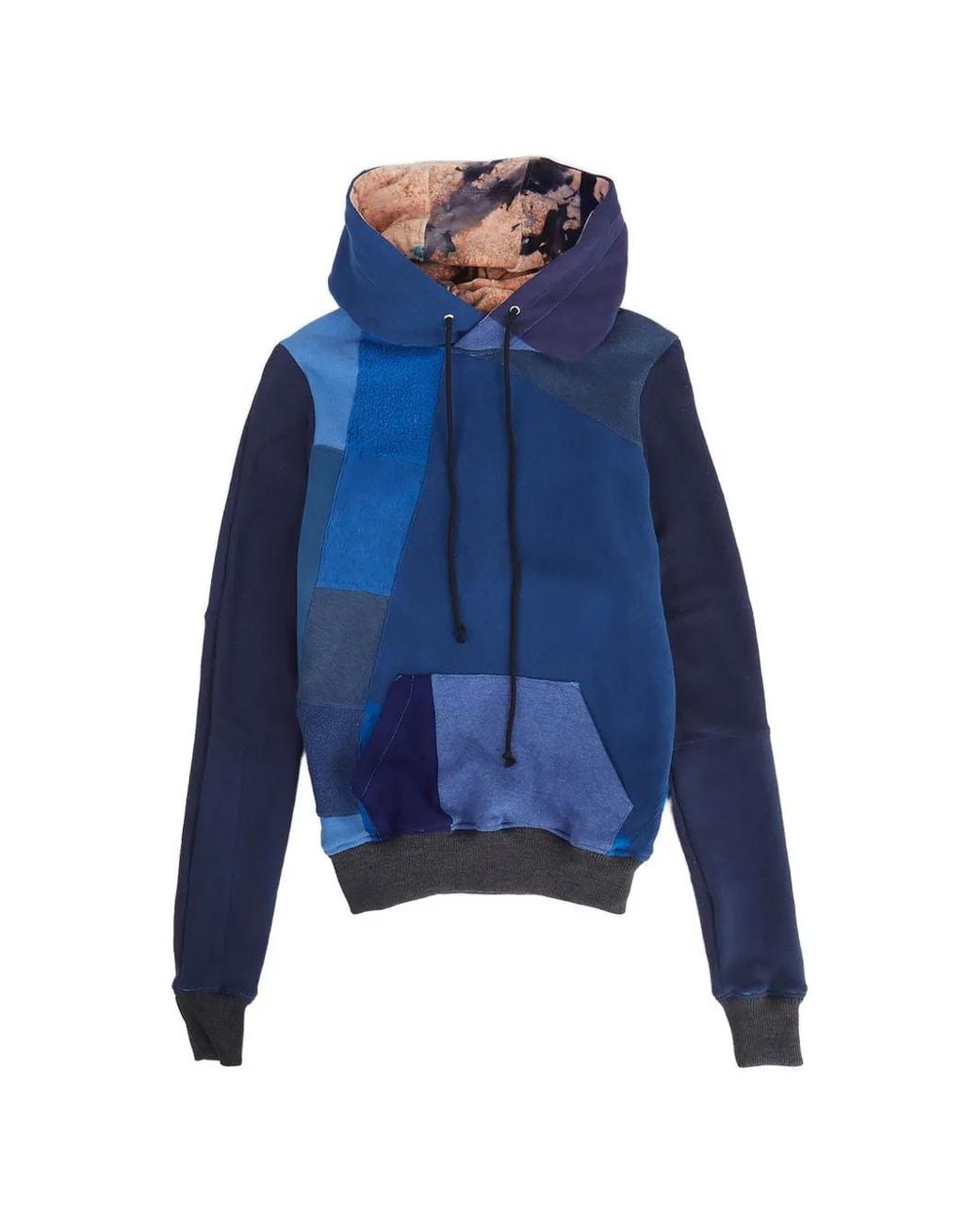 DRx FARMAxY FOR LN-CC Blue Patchwork Multi-Panel Hoodie