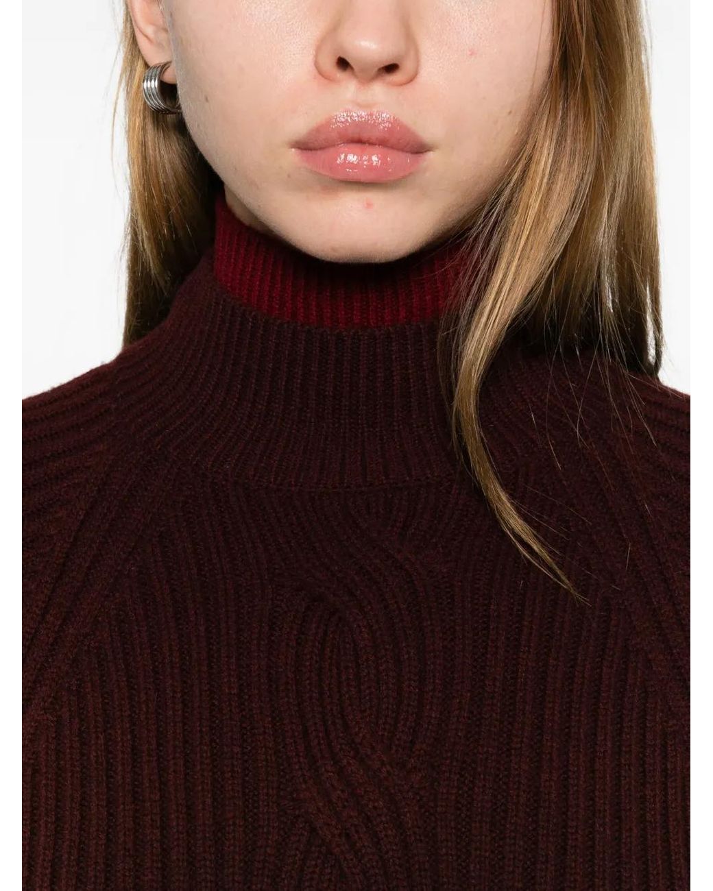 Max Mara Purple Cable-Knit Sweater
