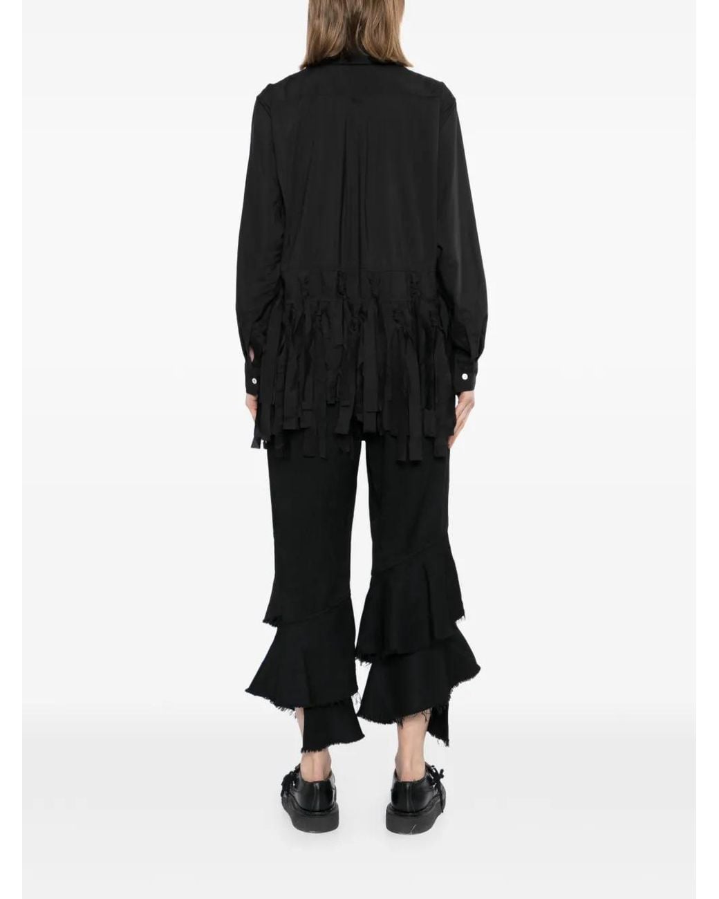 COMME DES GARÇON BLACK Black Knotted Fringe-Trim Shirt