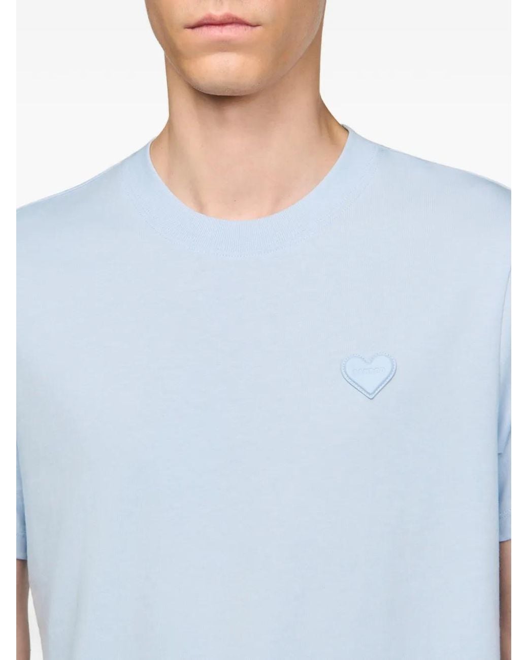 Sandro Blue T-Shirt With Heart Patch for men