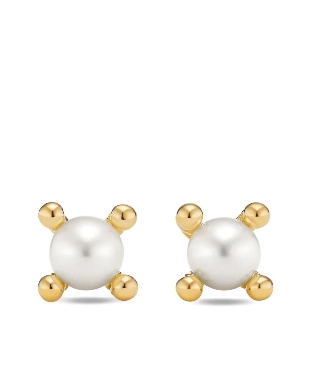 David Yurman Metallic 18Kt Petite Modern Renaissance Pearl Stud Earrings (5.5Mm)