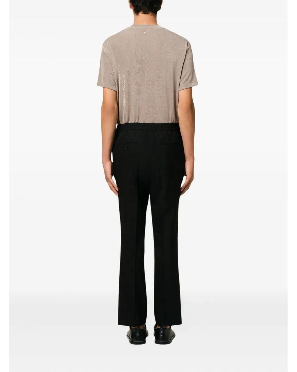 AMI Black Elasticated Waist Pants for men
