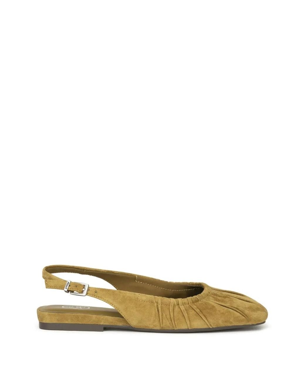 Ash Metallic Bibi Ruched Slingback Ballet Flats