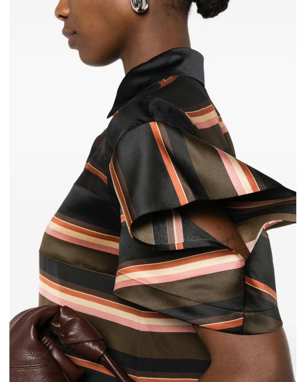 Sacai Black Striped Long Dress