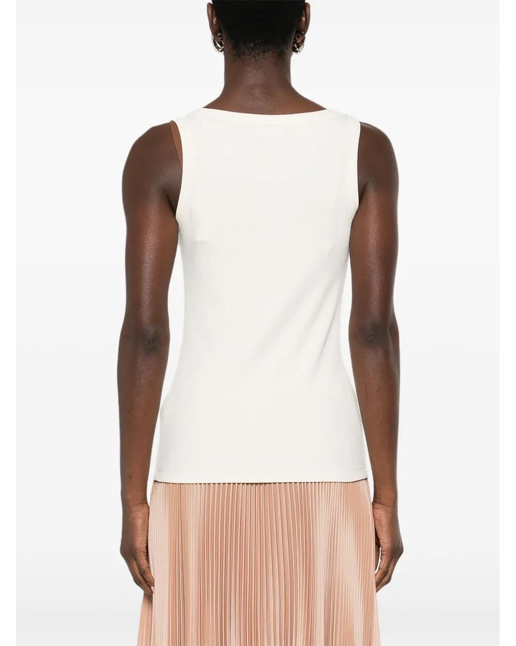 Fabiana Filippi White Scoop-Neck Top