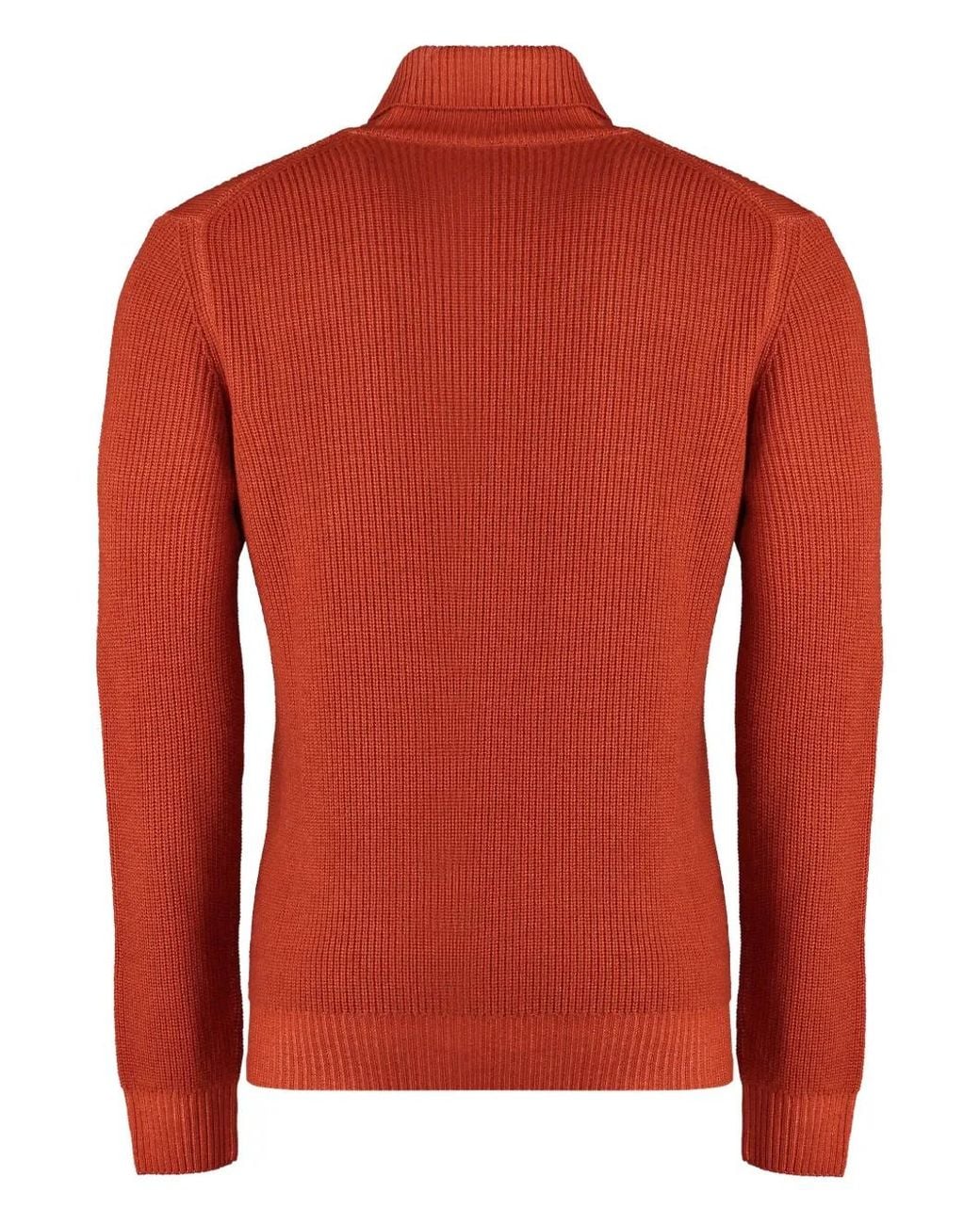 Moorer Red Pull Côtelé À Col Roulé for men