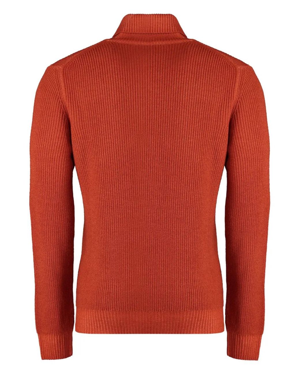 Moorer Red Pull Côtelé À Col Roulé for men
