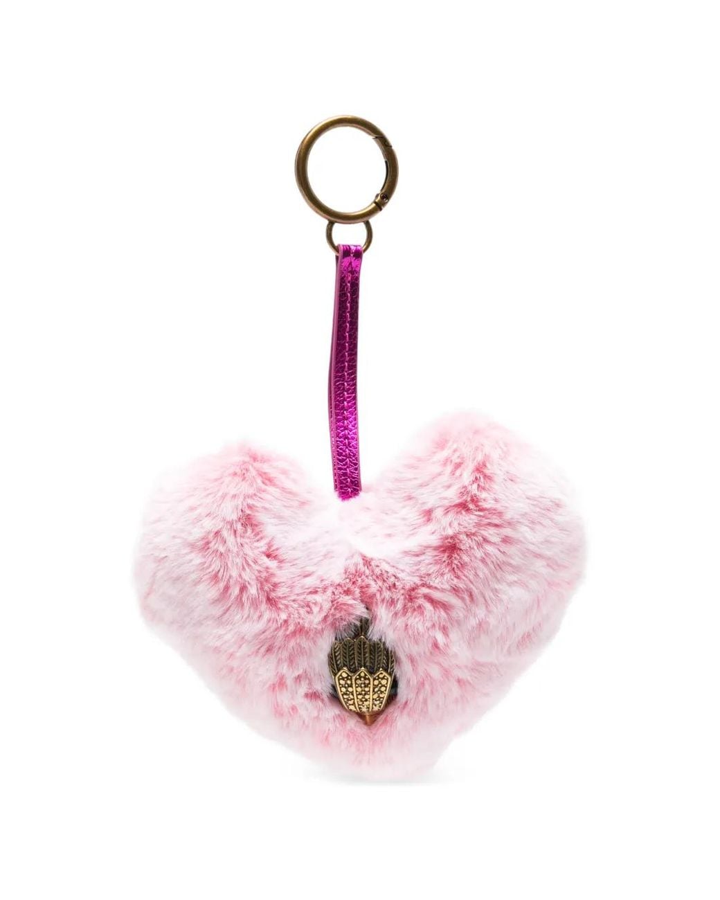 Kurt Geiger Pink Textured-Heart Charm