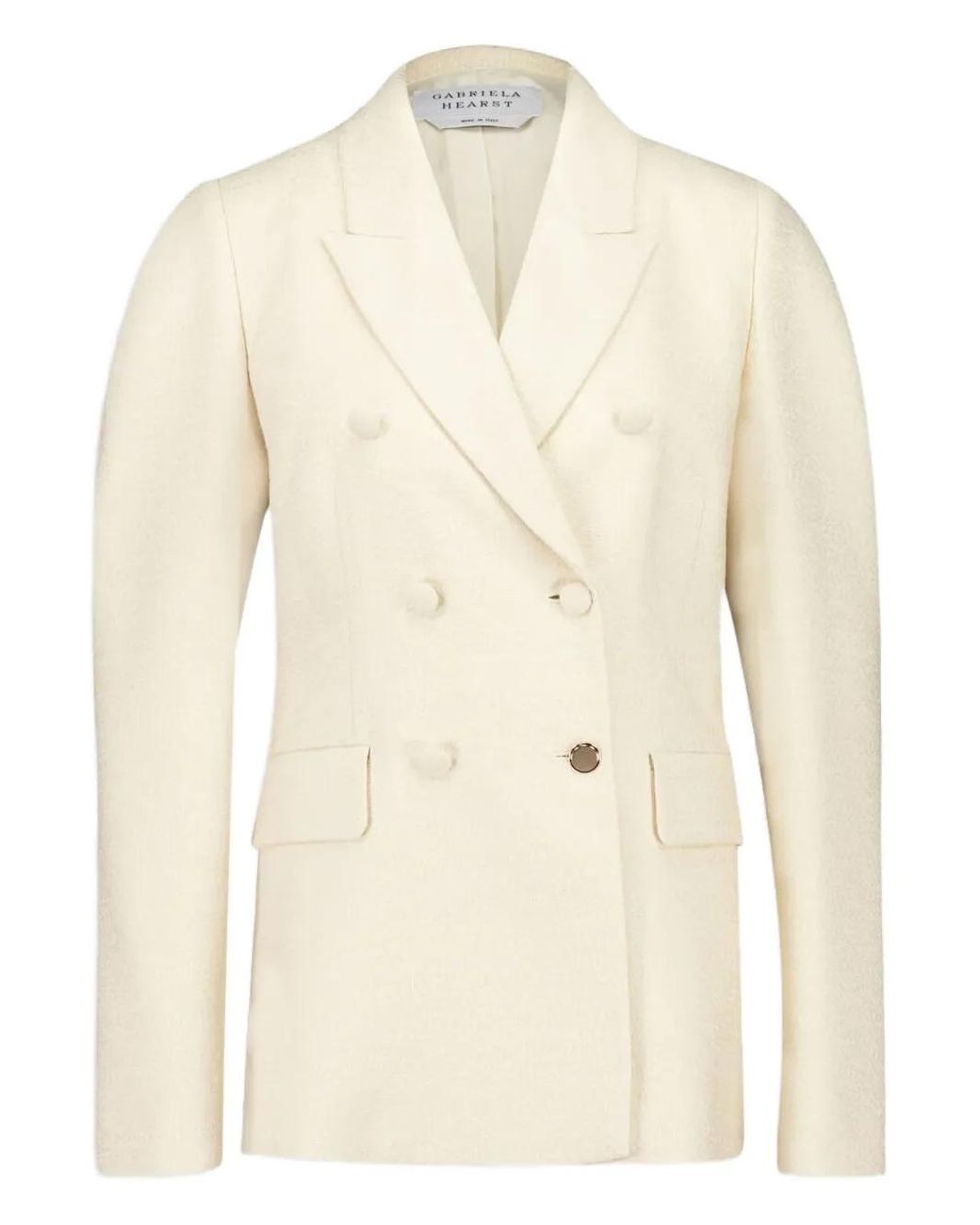 Gabriela Hearst Natural Double-Breasted Silk Blazer