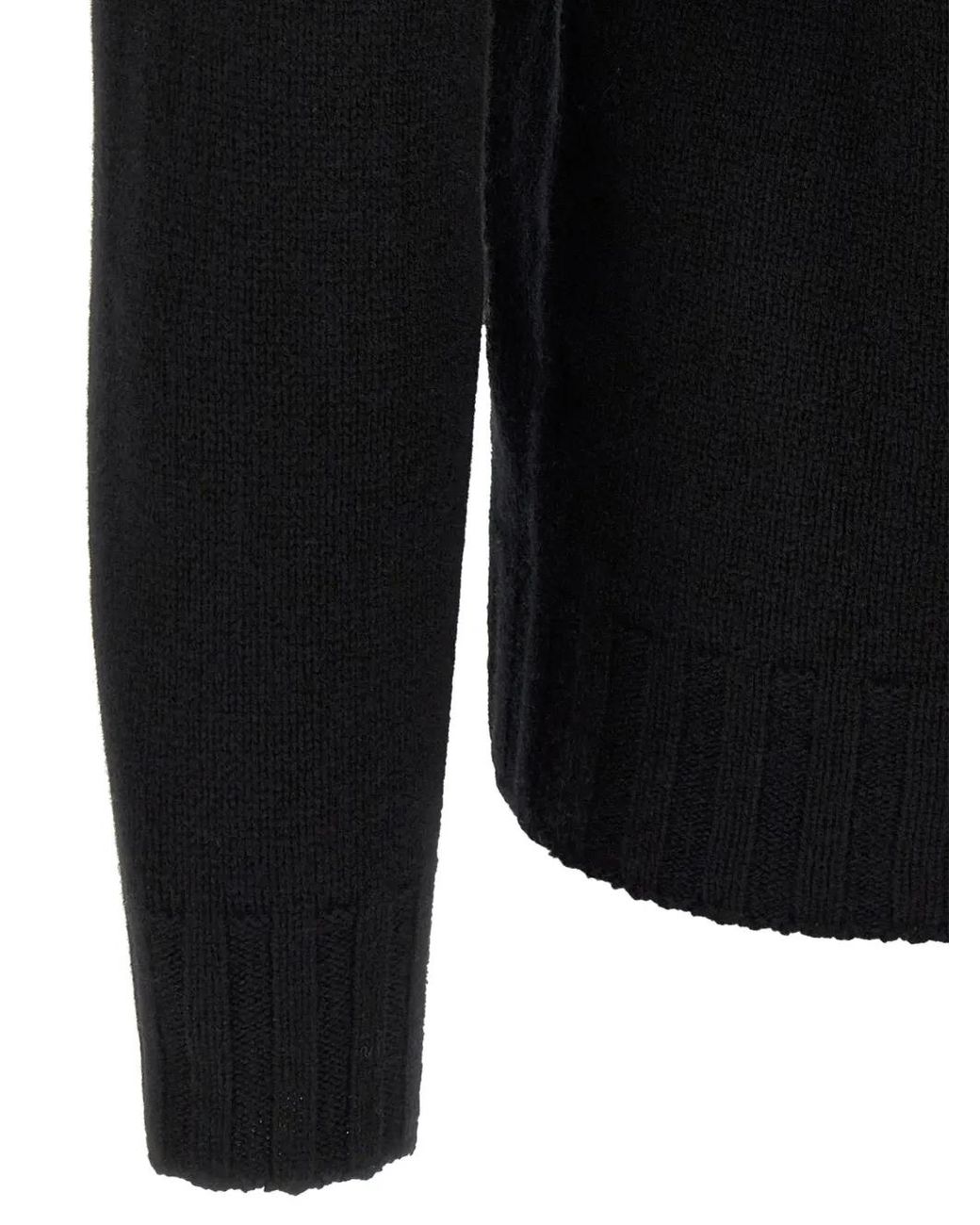 Oliver Lattughi Black V-Neck Cashmere Sweater for men