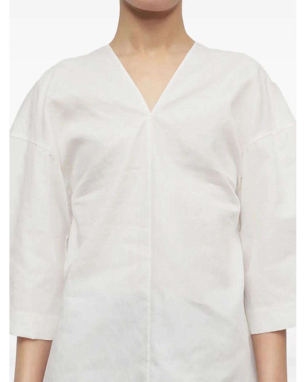The Row White Elna Blouse