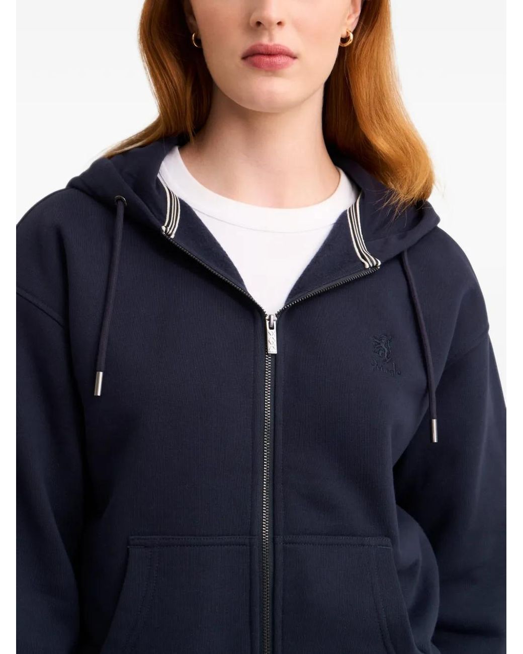 Pringle of Scotland Blue Zip-Up Hoodie