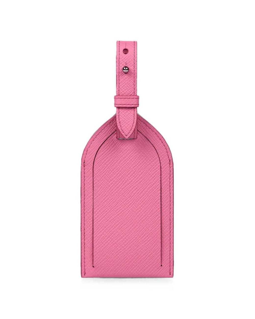 Smythson Pink Panama Adjustable Luggage Tag